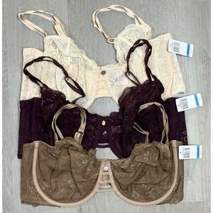 Parisa Marseilles Balconette Lace Underwire Bra women 42DDD lot Of 3 PT1066 NWT
